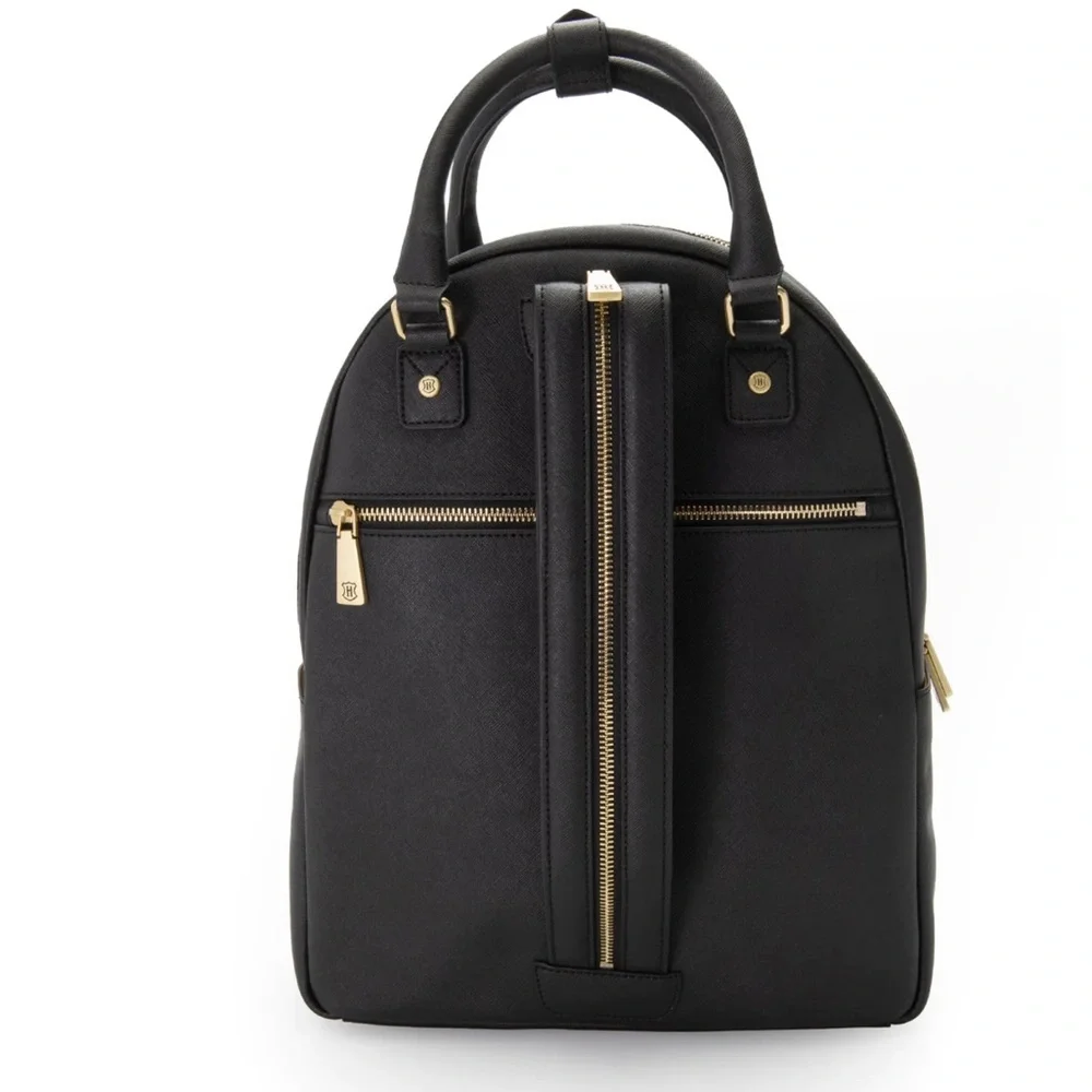 NWT JW Hulme Emma Convertible Black Leather Backpack - Picture 2 of 16